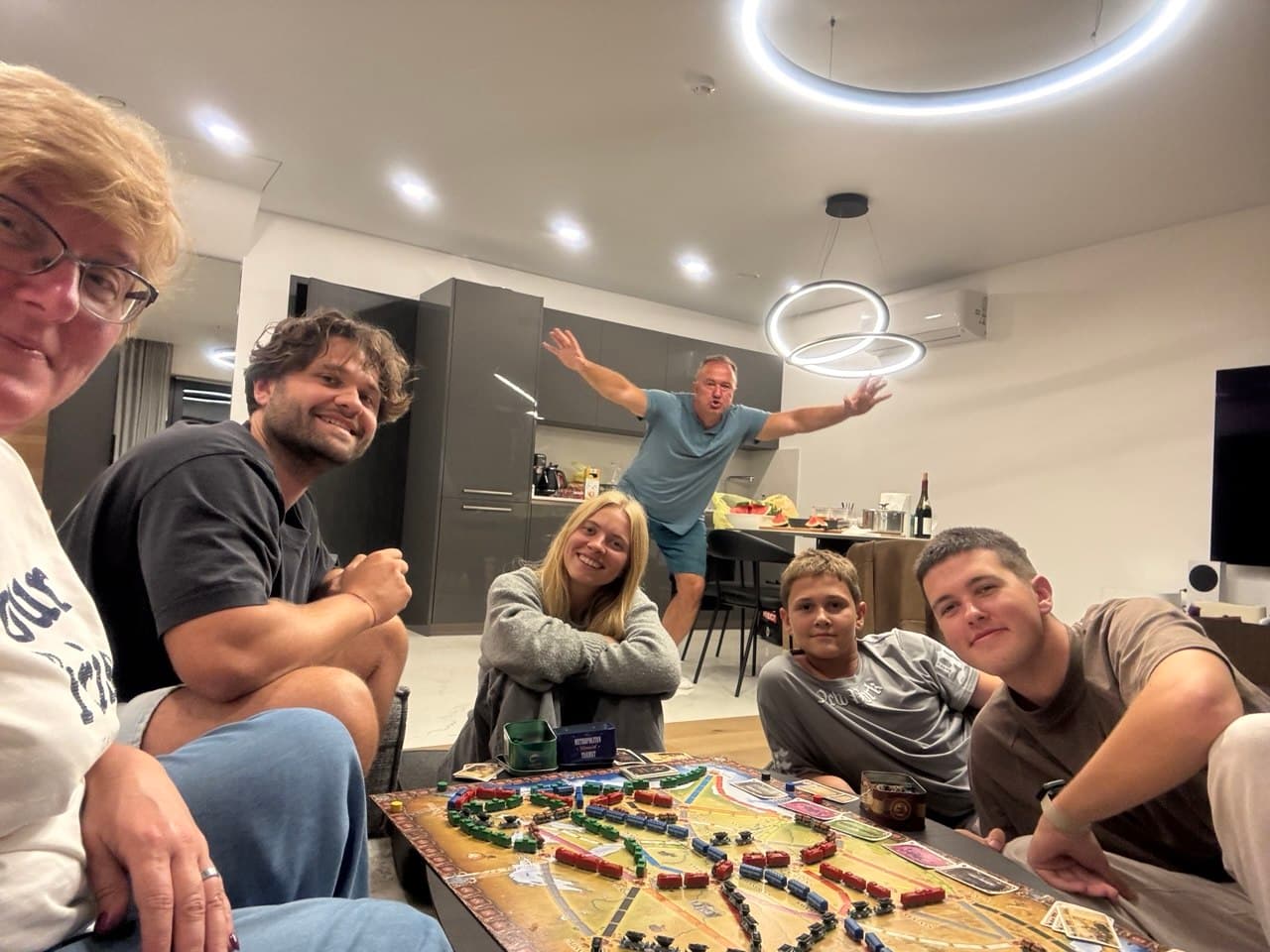 Friends playing a board game